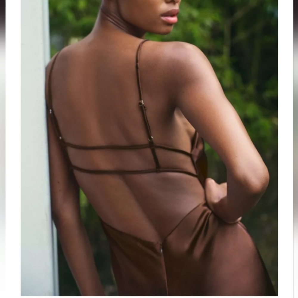 Zara Brown Midi Dress - Picture 2 of 6